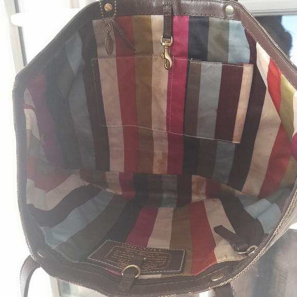 Coach signature stripe large tote bag - Picture 3 of 9